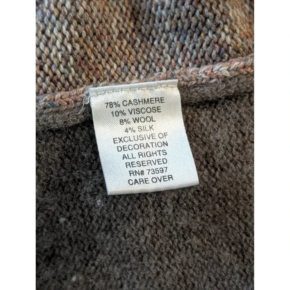 Raffi Men XXL 78% Cashmere Silk Wool Henley Sweater Taupe Luxury Knit Winter Top
